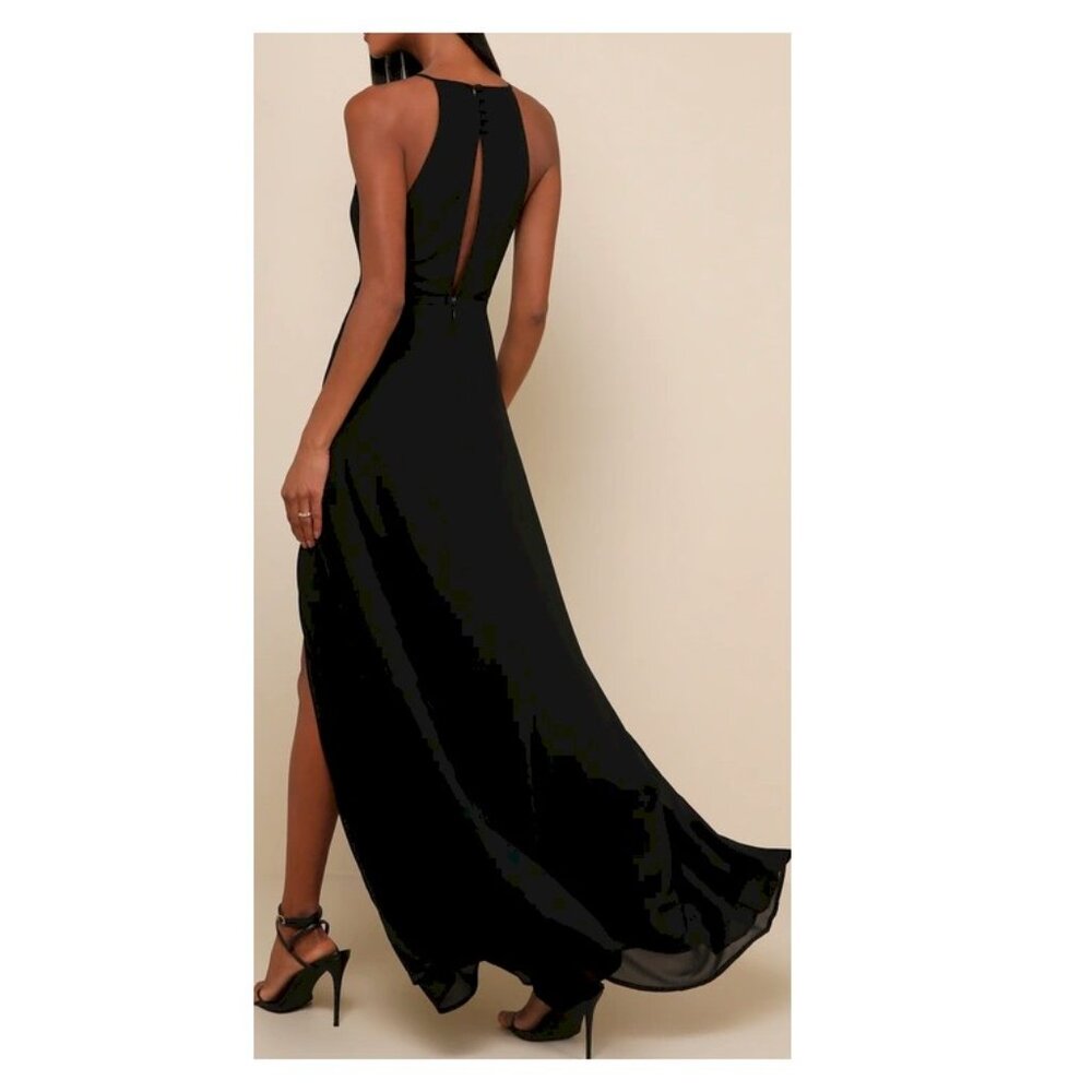 Romantic Mood Black Lace Sleeveless Maxi Dress Size Large NWOT - Picture 6 of 12